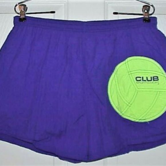 MEN'S VINTAGE CLUB, 100% NYLON SWIM SHORTS, PURPLE, LG 34"-40" W/ MESH LINER - Picture 1 of 3